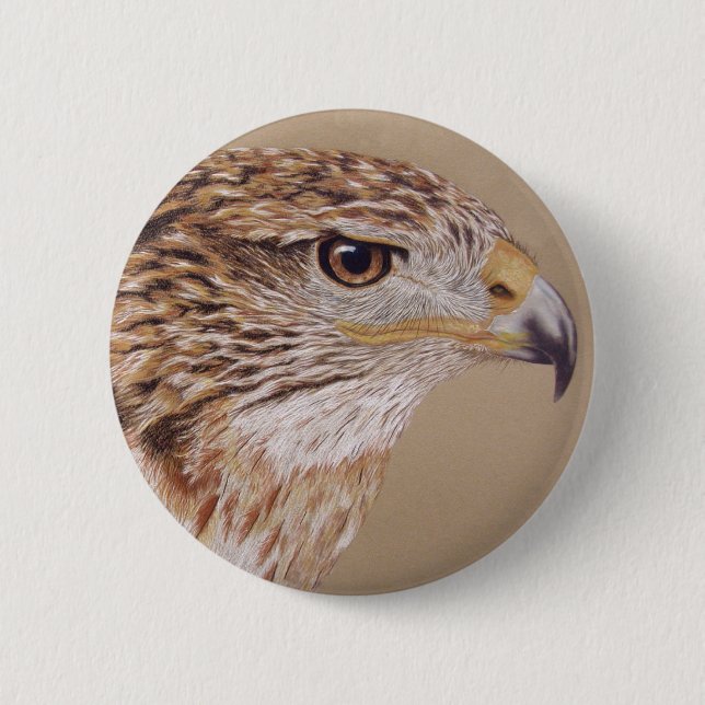 Ferruginous Hawk 6 Cm Round Badge (Front)