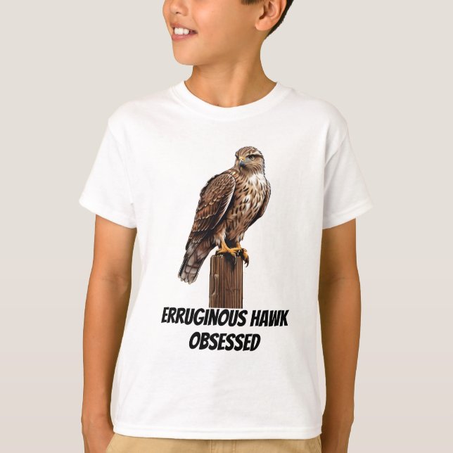 ferruginous Hawk perched on pole T-Shirt (Front)