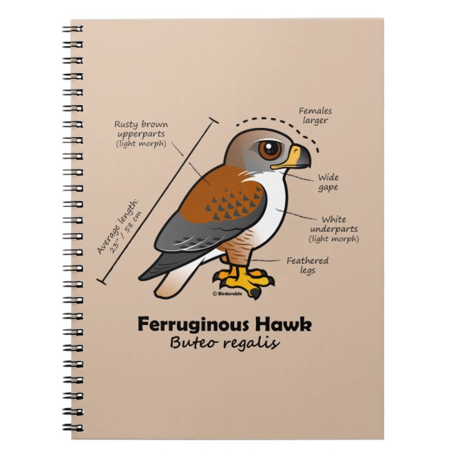 Ferruginous Hawk Statistics Spiral Notebook (Front)