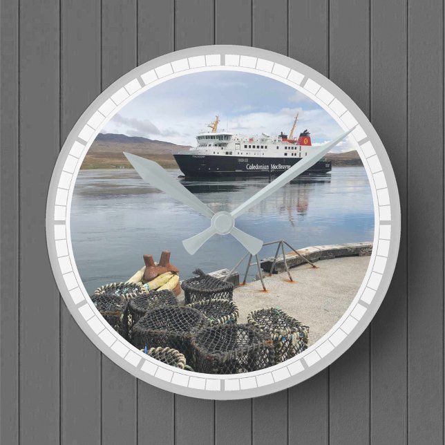 Ferry and Harbour on the Isle of Islay, Scotland Round Clock (Creator Uploaded)