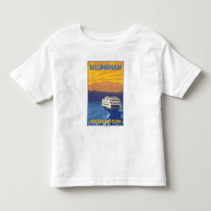 Ferry and Mountains - Bellingham, Washington Toddler T-Shirt