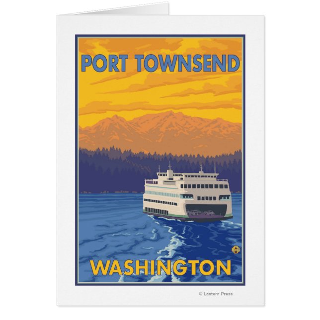 Ferry and Mountains - Port Townsend, Washington (Front)