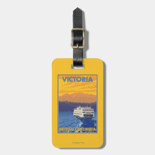 Ferry and Mountains - Victoria, BC Canada Luggage Tag