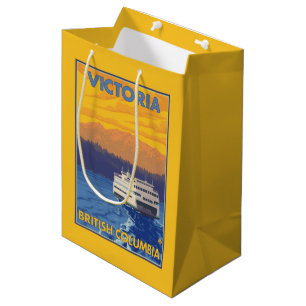 Ferry and Mountains - Victoria, BC Canada Medium Gift Bag