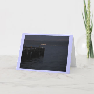Ferry at Night Crossing Greeting Card