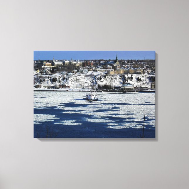 Ferry on the Saint Lawrence River, Quebec Canvas Print (Front)