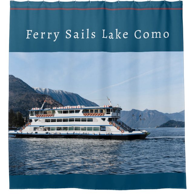 Ferry Sails Beautiful Lake Como Shower Curtain (Front)