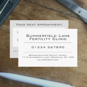 Fertility Clinic Appointment Card