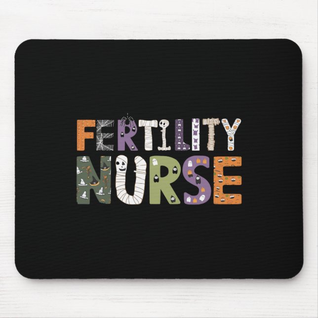 Fertility Nurse Halloween Spooky Nursing Trick Or  Mouse Pad (Front)