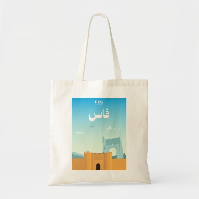 Fes Magic – Hand-Drawn Moroccan Tote Bag (Front)