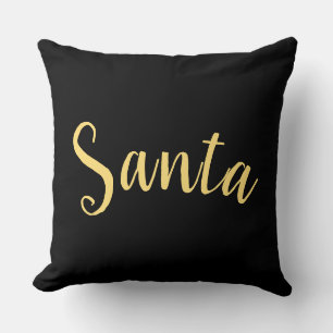 Fesitve SANTA Script On Formal Modern Rich Black Cushion
