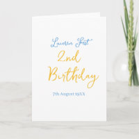 fest 2nd birthday name date yellow blue boho kids