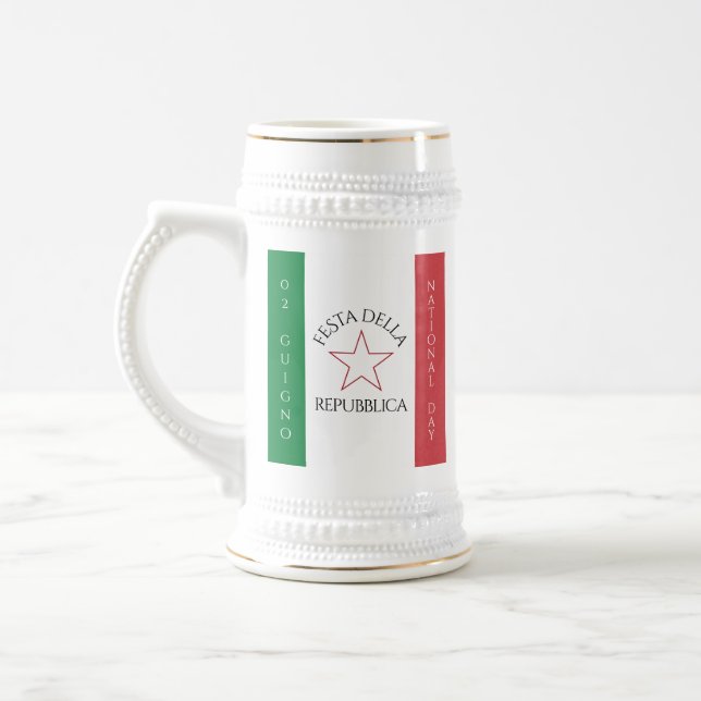Festa della Repubblica National Day of Italy Flag Beer Stein (Left)
