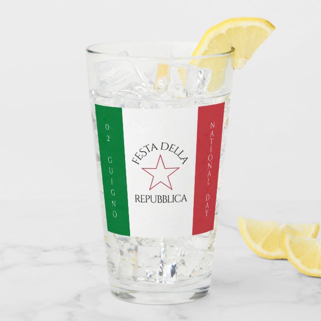 Festa della Repubblica National Day of Italy Flag Glass (Back Ice)