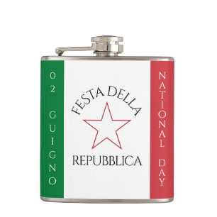 Festa della Repubblica National Day of Italy Flag Hip Flask