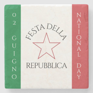 Festa della Repubblica National Day of Italy Flag Stone Coaster