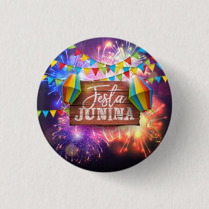 Festa Junina Fireworks 3 Cm Round Badge