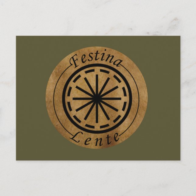 Festina lente postcard (Front)