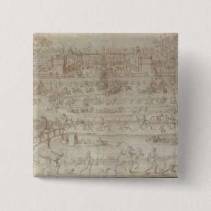 Festival at the Chateau d'Anet 15 Cm Square Badge