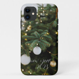 Festival balls on Christmas  tree iphone case