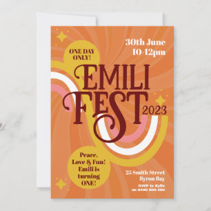 Festival Birthday Boho Groovy Invitation