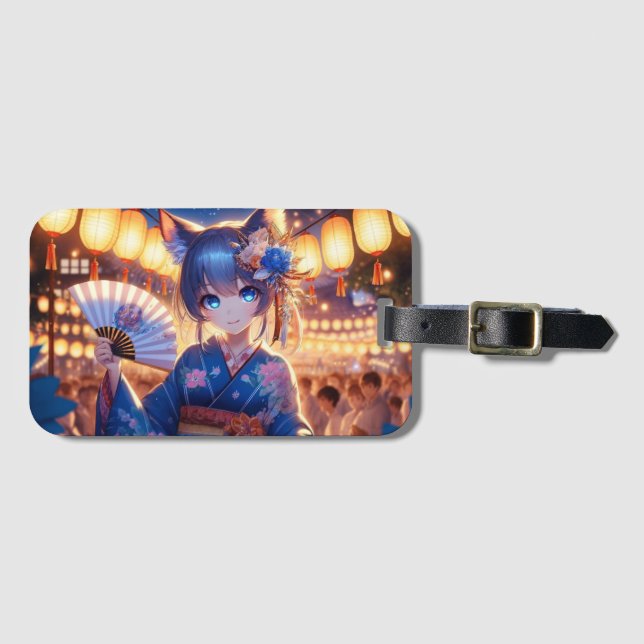 Festival Days with Mystic Catgirl Luggage Tag (Front Horizontal)