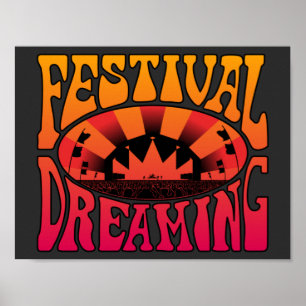 Festival Dreaming Vintage Retro Red-Yellow Graphic Poster