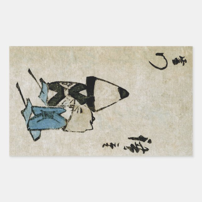 Festival Matsuri Costume Actors Feudal Japan Rectangular Sticker (Front)