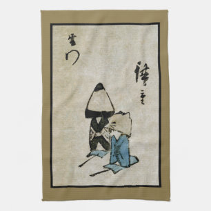 Festival Matsuri Costume Actors Feudal Japan Tea Towel