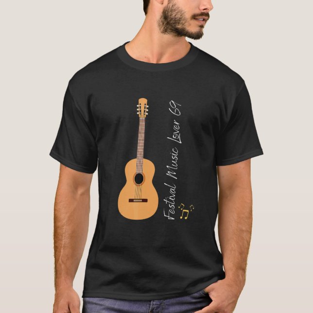 Festival Music  69 guitar notes strings T-Shirt (Front)