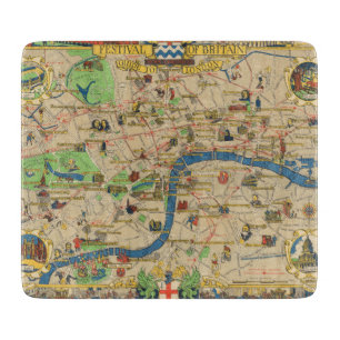 Festival of Britain: Guide to London Map Cutting Board