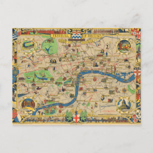 Festival of Britain: Guide to London Map Postcard