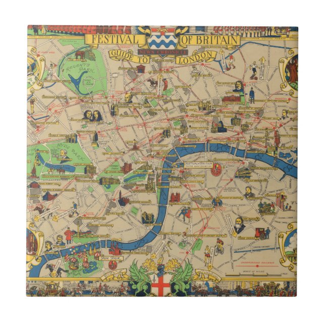 Festival of Britain: Guide to London Map Tile (Front)