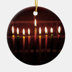 Festival of Light Hanukkah Menorah Ceramic Tree Decoration