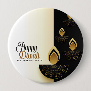 Festival of Lights: Sacred Glow Diwali 10 Cm Round Badge