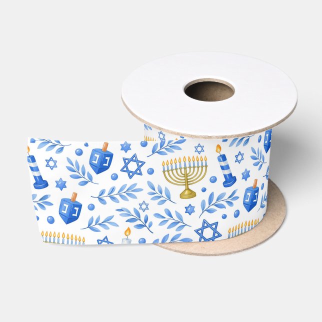 🕎🕎🕎Festival‑of‑Lights Satin Ribbon (Spool)
