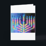 Festival Of Lites Card<br><div class="desc">a chanukah menorah in shades of blue and fuschia.</div>