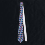Festival Of Lites Tie<br><div class="desc">a chanukah menorah in shades of blue and fuschia.</div>