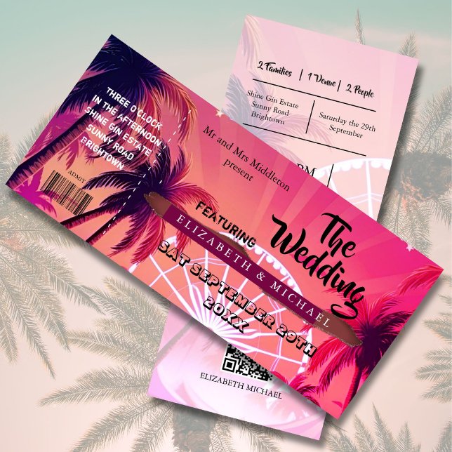 Festival Ticket Palm Pink Sunset Wedfest Wedding  (Creator Uploaded)