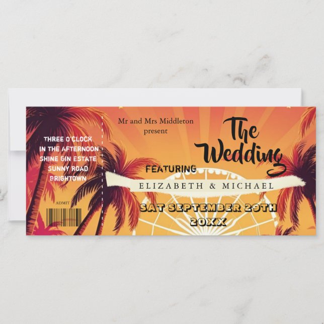  Festival Ticket Palm Wedfest Wedding  (Front)