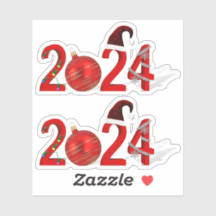 Festive 2024 Red Merry Christmas New Year
