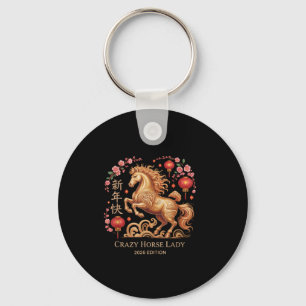 Festive 2026 New Year Crazy Horse Lady Fortune Cow Key Ring