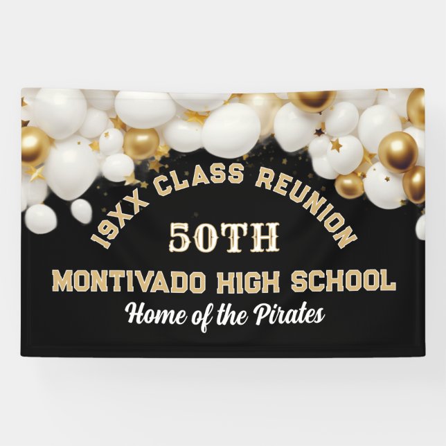 Festive 50th Class Reunion Party banner (Horizontal)