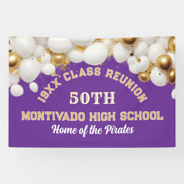 Festive 50th Class Reunion Party banner (Horizontal)