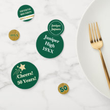 Festive 50th Class Reunion Table Confetti