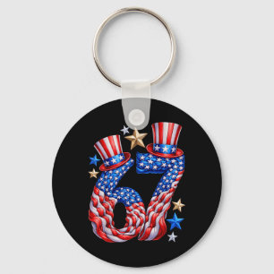Festive 67 Aamerican Flag Usa Kids Humour Key Ring