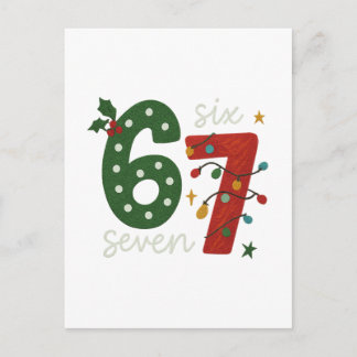 Festive 67 – Bright Christmas Numbers Desig Postcard