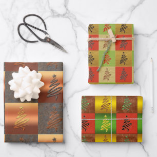 Festive Abstract Art Pattern Christmas Wrapping Pa Paper Sheet