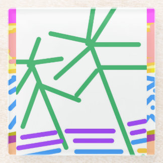 Festive Abstract  Glass Coaster