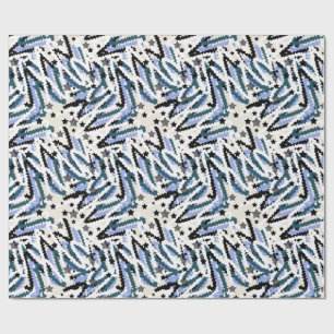 Festive, abstract, stars, stripes, colourful wrapping paper